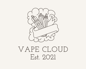 Smoke Vape Vaping Banner logo design