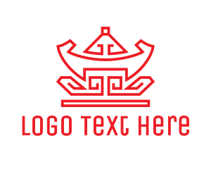 Red Chinese Nugget logo design