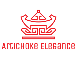 Red Chinese Nugget logo design