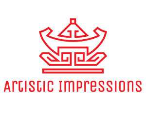 Red Chinese Nugget logo design