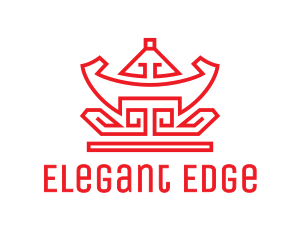 Red Chinese Nugget logo design