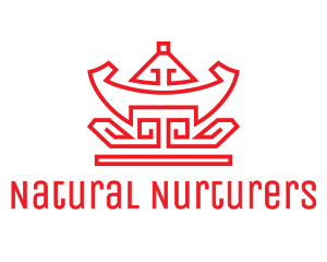 Red Chinese Nugget logo design