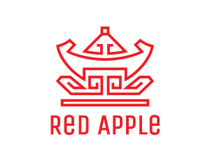 Red Chinese Nugget logo design