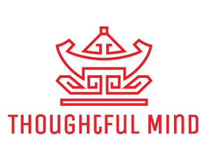 Red Chinese Nugget logo design