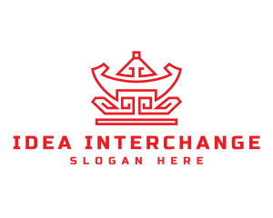 Red Chinese Nugget logo design