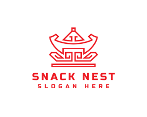 Red Chinese Nugget logo design