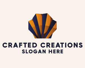 Sea Shell Paper Origami  logo design