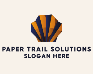 Sea Shell Paper Origami  logo design