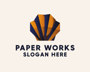 Sea Shell Paper Origami  logo design