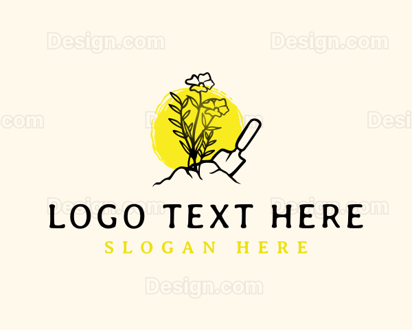 Flower Trowel Gardening Logo