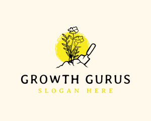 Flower Trowel Gardening logo design