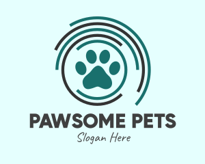 Pet Paw Green Circles logo