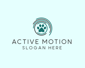 Pet Paw Green Circles logo design