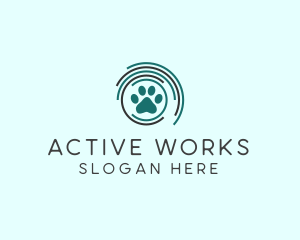 Pet Paw Green Circles logo design