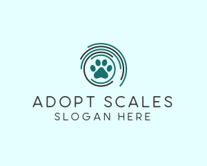 Pet Paw Green Circles logo design