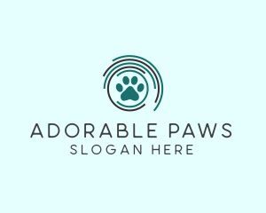 Pet Paw Green Circles logo design