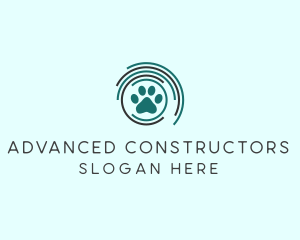 Pet Paw Green Circles logo design