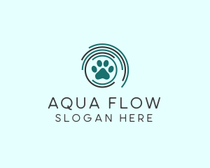 Pet Paw Green Circles logo design