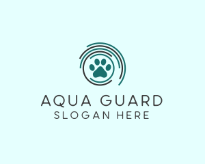 Pet Paw Green Circles logo design