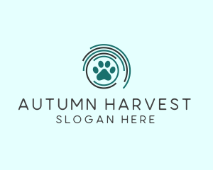 Pet Paw Green Circles logo design