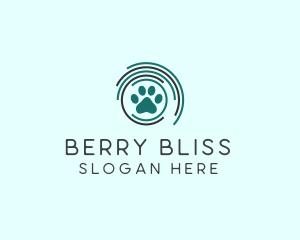 Pet Paw Green Circles logo design