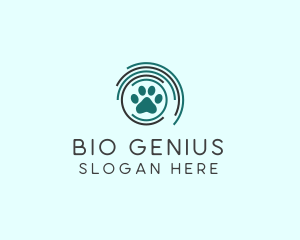 Pet Paw Green Circles logo design