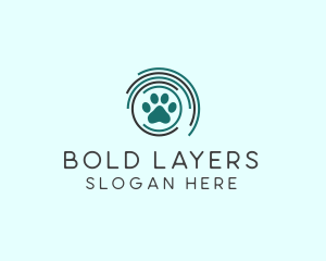 Pet Paw Green Circles logo design