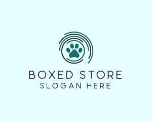 Pet Paw Green Circles logo design