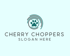 Pet Paw Green Circles logo design