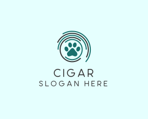 Pet Paw Green Circles logo design