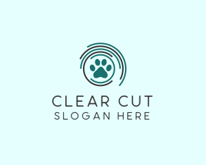 Pet Paw Green Circles logo design