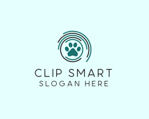 Pet Paw Green Circles logo design