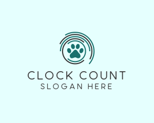 Pet Paw Green Circles logo design