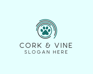 Pet Paw Green Circles logo design