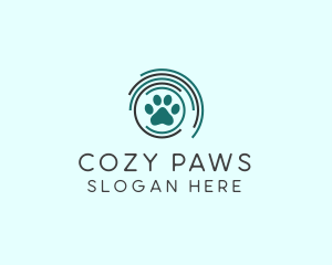 Pet Paw Green Circles logo design