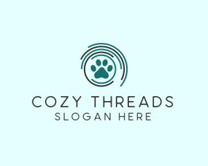 Pet Paw Green Circles logo design