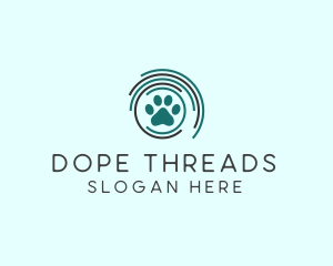 Pet Paw Green Circles logo design