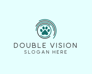 Pet Paw Green Circles logo design