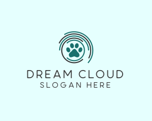 Pet Paw Green Circles logo design