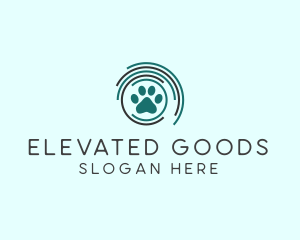 Pet Paw Green Circles logo design