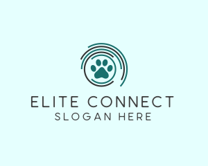 Pet Paw Green Circles logo design