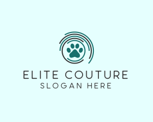 Pet Paw Green Circles logo design