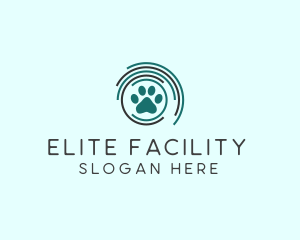 Pet Paw Green Circles logo design