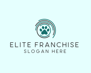 Pet Paw Green Circles logo design