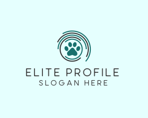 Pet Paw Green Circles logo design