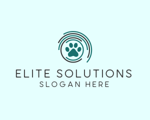 Pet Paw Green Circles logo design