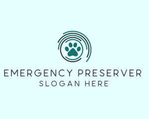 Pet Paw Green Circles logo design