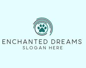 Pet Paw Green Circles logo design