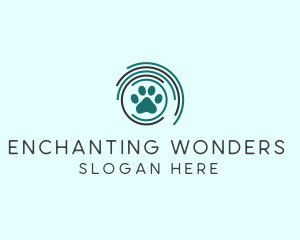 Pet Paw Green Circles logo design