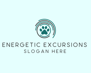 Pet Paw Green Circles logo design